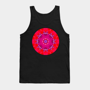 Fractal Mandala Pink and Orange Diamonds Tank Top